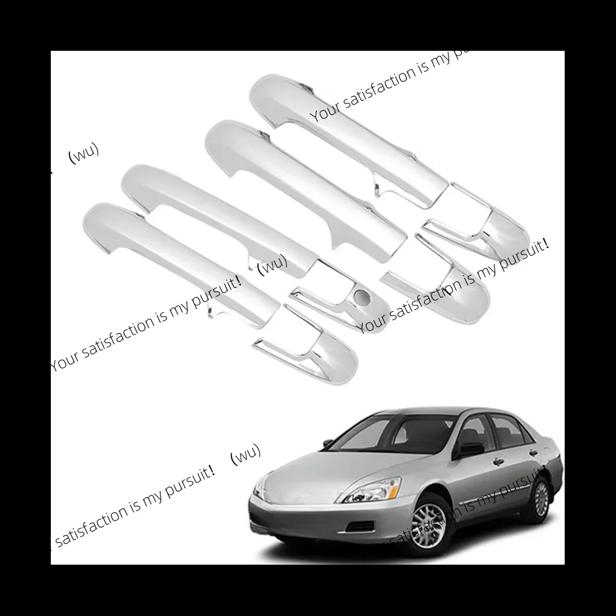 for Honda Accord Sedan 4 Doors 2003-2007 Without Passenger Side Keyhole Car Chrome Car Exterior Side Door Handle Cover