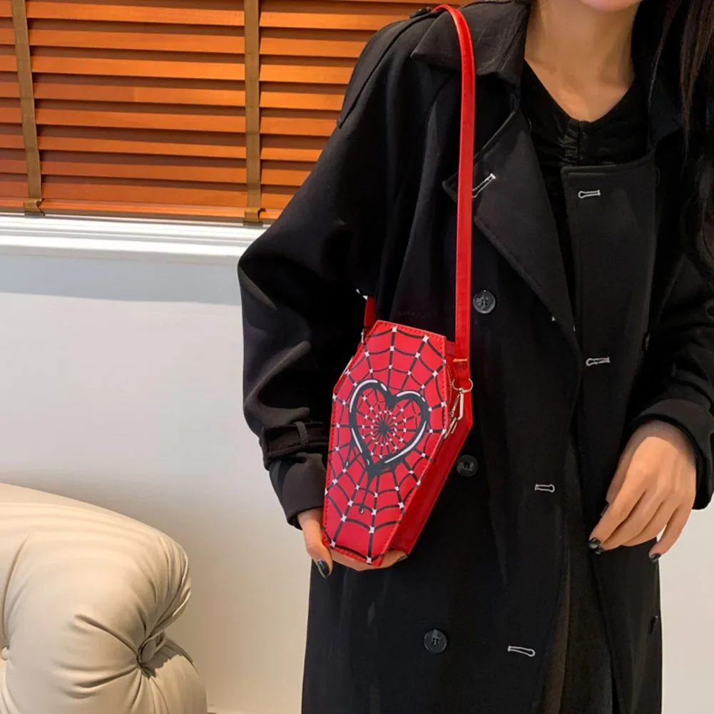 حقيبة كروس بودي للنساء ، على شكل تابوت ، حقيبة كتف ، حقيبة رسول ويب العنكبوت ، هدية مضحكة ، حقيبة يد عصرية ، محفظة ، جديدة #4