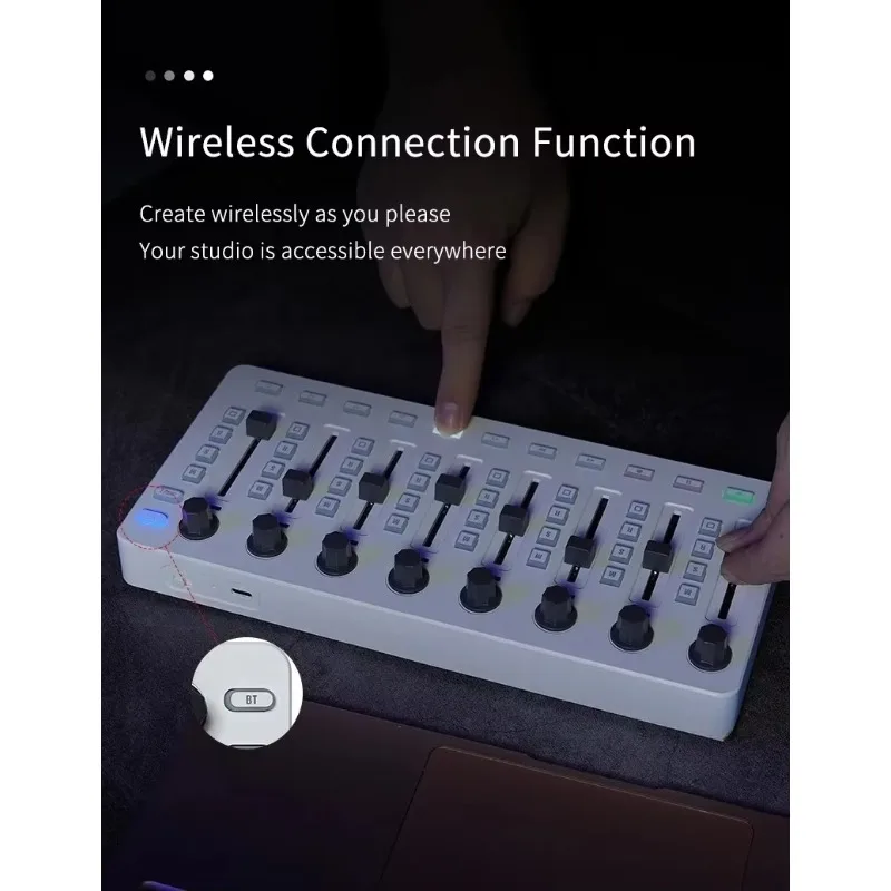 SMC-Mixer Bluetooth Wireless MIDI Controller, Mixer Fader Live VJ Controller for Music Production DAW Mixing
