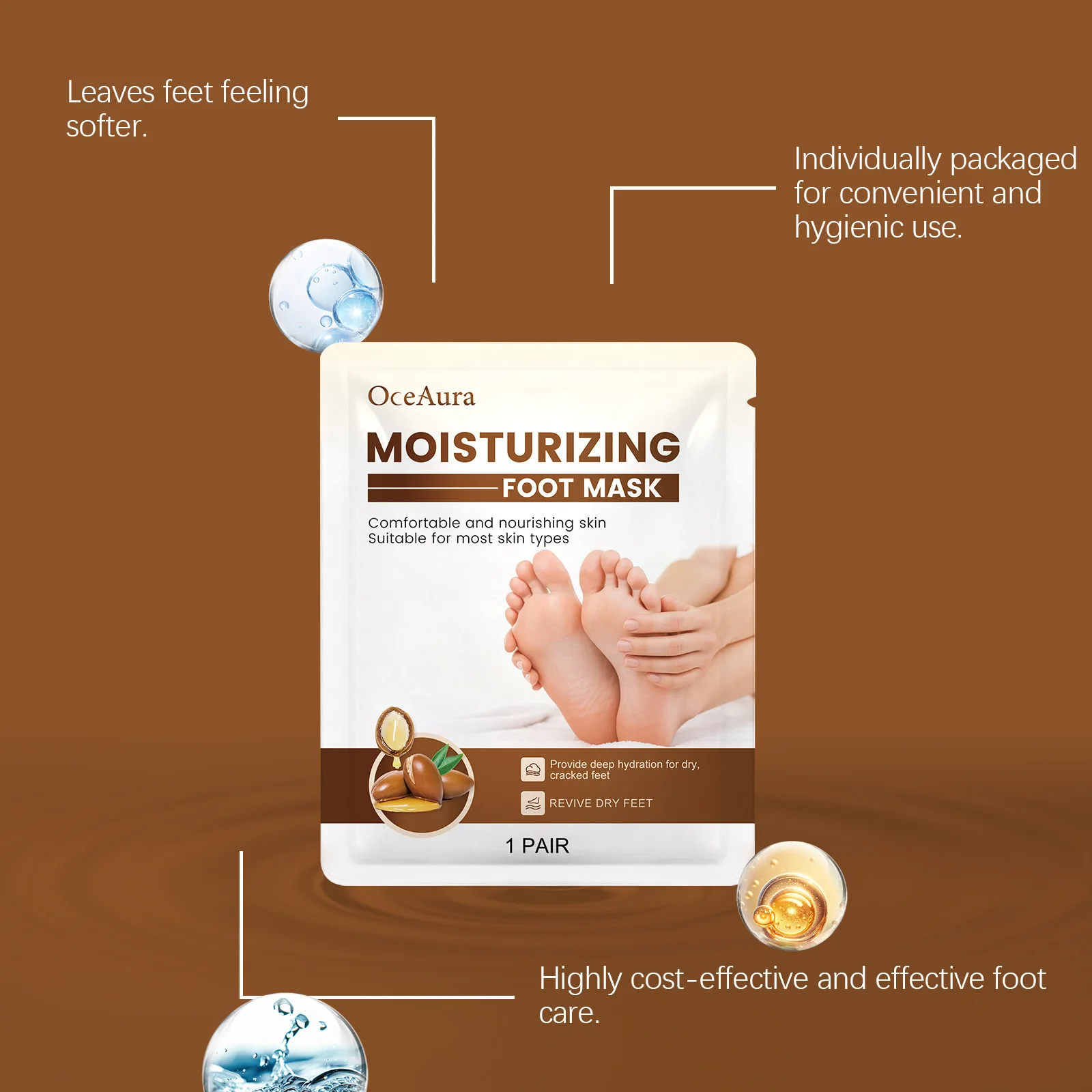 OCEAURA Foot Care Mask Deep Hydration Improve Roughness Nourish Epidermis Delicate Skin Relieve Soreness Feet Moisturizing Masks