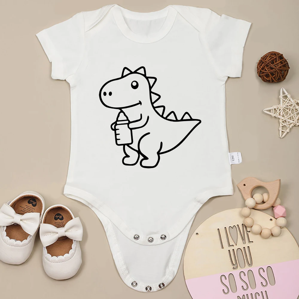 

Cute Little Dinosaur Baby Onesies Adorable All-Day Soft and Comfy Newborn Girl Boy Clothes Cotton Outdoor Casual Joyful Journey