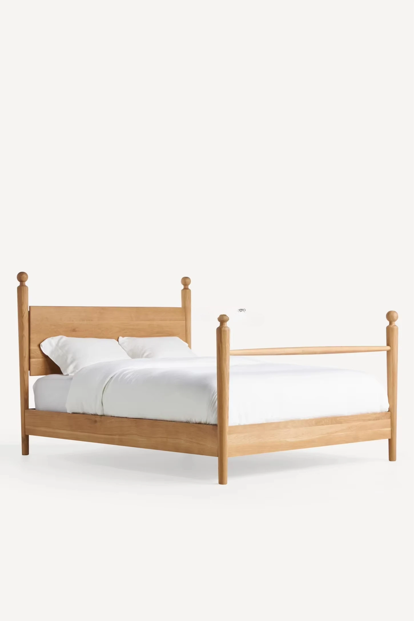 Modern solid wood bedroom furniture French style including king size wooden bed