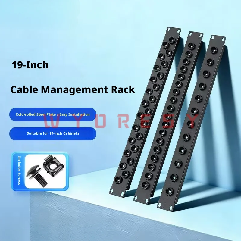 Multi-hole Cable Pass Through Baffle for 19 Inch Cabinet 12/18/24 Optional Openings Route Wires And Block Dust From Rack Interio