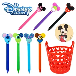 Disney Mickey Minnie Mouse Pen Holder Desktop Mini Storage Bucket Kawaii Candy Color Gel Pen Black Pens Stationery Ins Cartoon