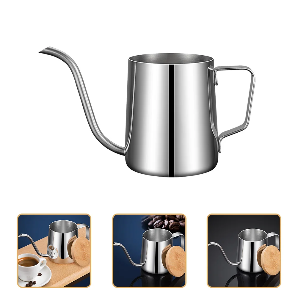 غلاية قهوة بالتنقيط اليدوي 250 مل من الفولاذ المقاوم للصدأ خفيفة الوزن وطويلة، وعاء قهوة محمول باليد، وعاء شاي للتخمير #5
