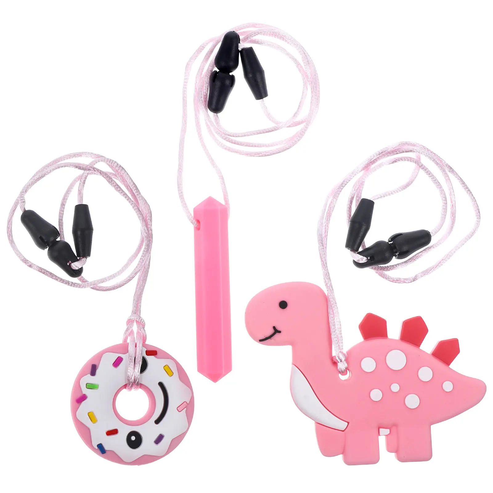 3Pcs Baby Teething Necklace Practical Gift Choice Considerate New Mother Durable Safe Teethers 6-12 Months Baby Toys 0-6 Months