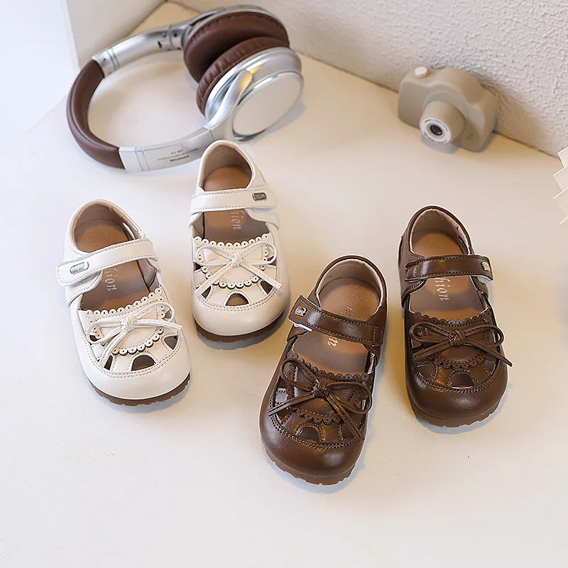 

2026Summer New Kid Sandals Comfor Non Slip Thick Soled Child Beach Shoes Simple Versatile Girls Bow Sandals Сандалии Для Девочек