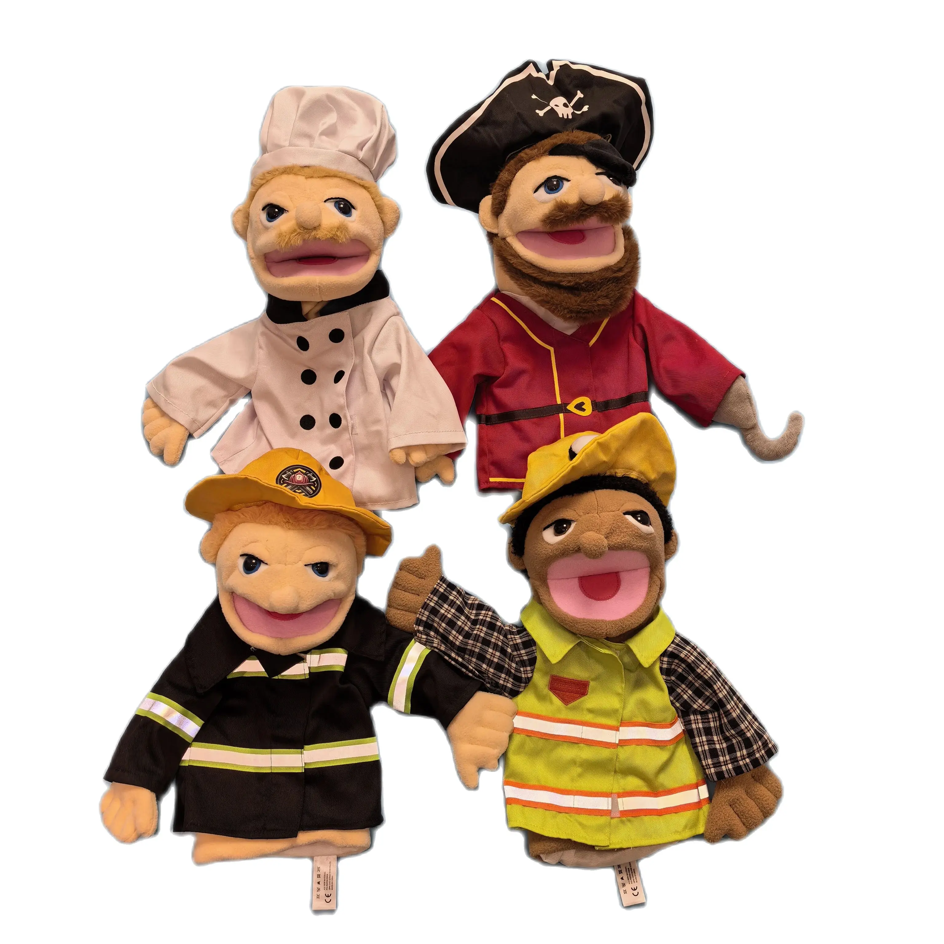 

professional plush hand puppet rewards children's gifts Cook Worker Pirate Fireman police farmer far mobilizes judge Princess