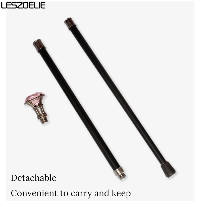 الفتيات أنيقة وردي فاتح الماس الفضة مقبض عصا للمشي سيدة خمر ديكور عصي المشي النساء أزياء تأثيري العصي #4