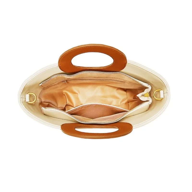 New Vegan Leather Woven Women's Handbag Fashionable Classic Handheld Basket Bag Diamond Pattern Tote Bag Versatile Commuting Bag