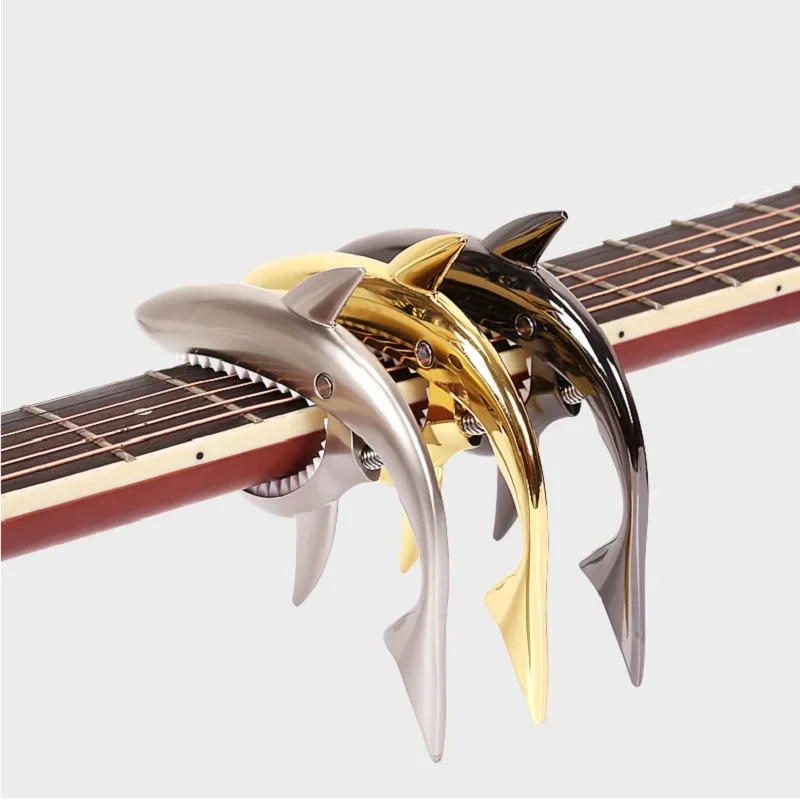 Guitar Capo Shark Acoustic Tuner Guitar Accessories Quick Change Clamp Electric Guitar Shark Capo Musical Instrument Acoustic