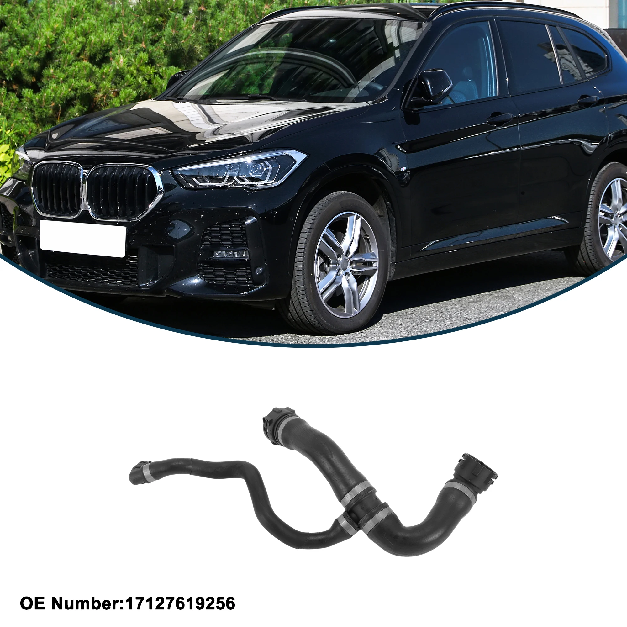 Wąż chłodnicy UXCELL, wąż nagrzewnicy, wąż wylotowy chłodnicy do BMW X1 2012 nr 17127619256, gumowy wąż płynu chłodzącego, czarny, 1 szt.