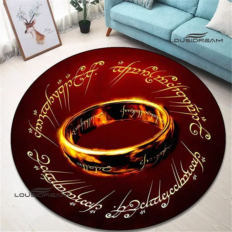 L-Lord of the Rings printed round carpet living room bedroom beautiful carpet non-slip door mat photography props birthday gift