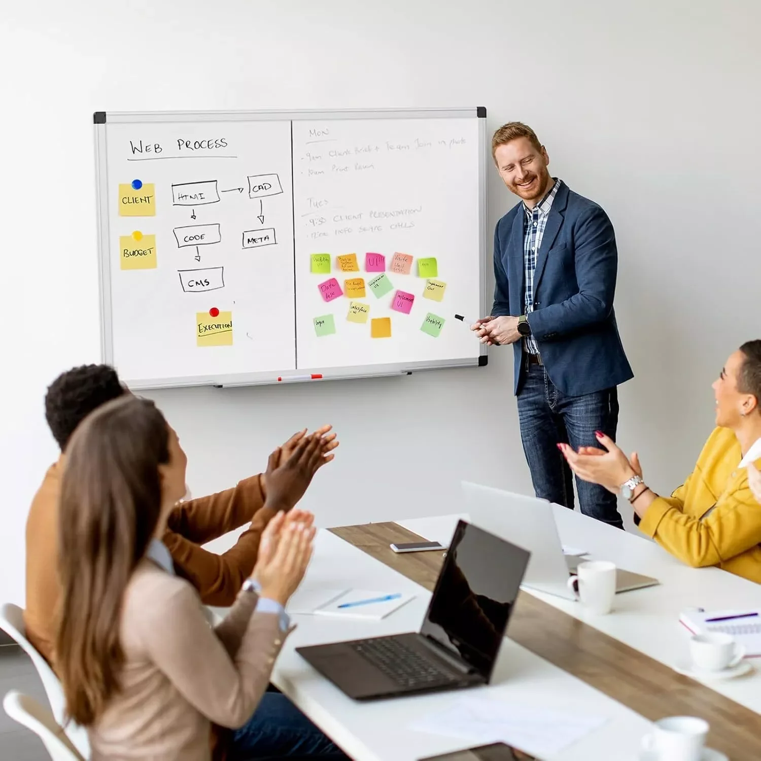 Placa magnética seca de 36 x 24 polegadas para apagar quadro branco para escritório em casa e escola