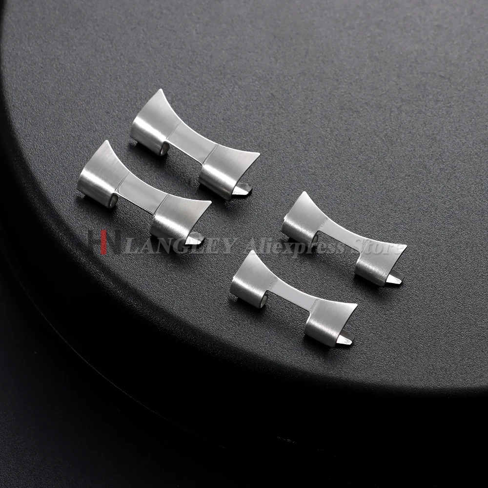 Curved End Link Straps Metal Adapter for Seiko for Oyster 12/14/16/18/19/20/22/24mm Stainless Steel Connectors Accessories 2pcs image 3