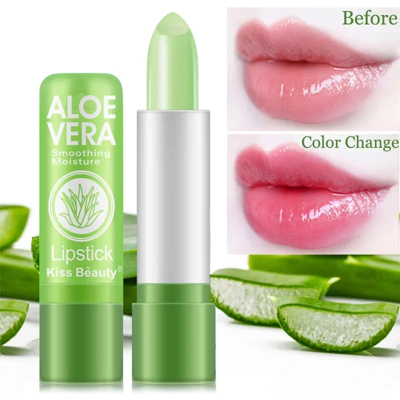 Aloe Vera Color Changing Lipstick Is Not Easy To Fade Lipstick Long Lasting Moisturizing Temperature Color Nourish Lip Balm 1PCS