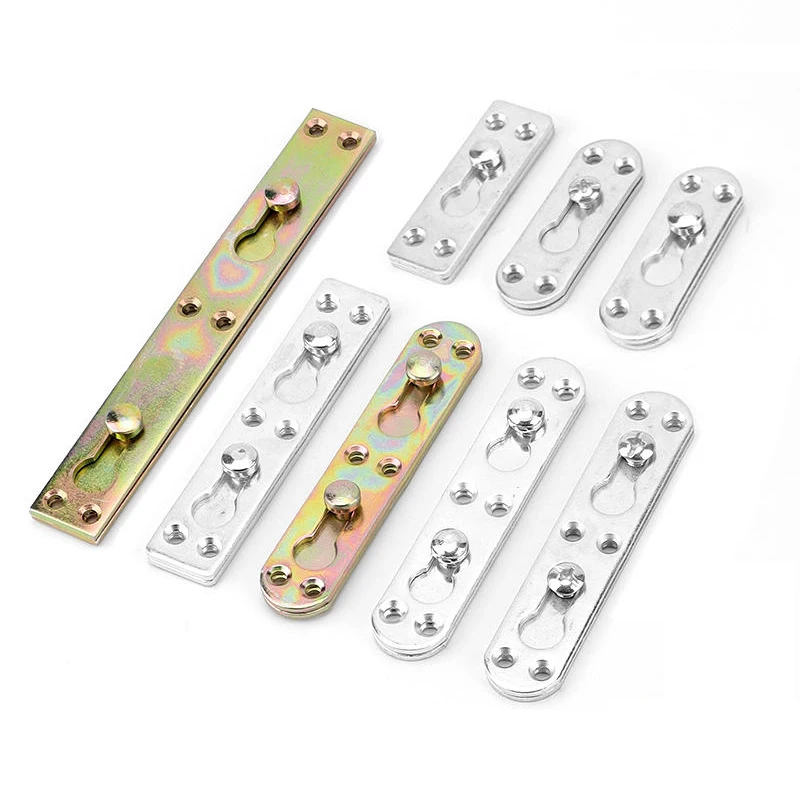 4 Pairs Thickened Bed Hinge Hanging Buckle Bed Connection Hidden Buckle Adjustable Bed Hook Fixed Furniture Hardware Connector