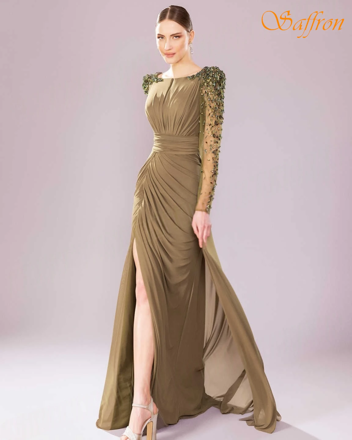 

Customized Straight Crew Neck Elegant Evening Dress and Sparkly Temperament Celebrity Gowns Fashion High Quality Party Dress