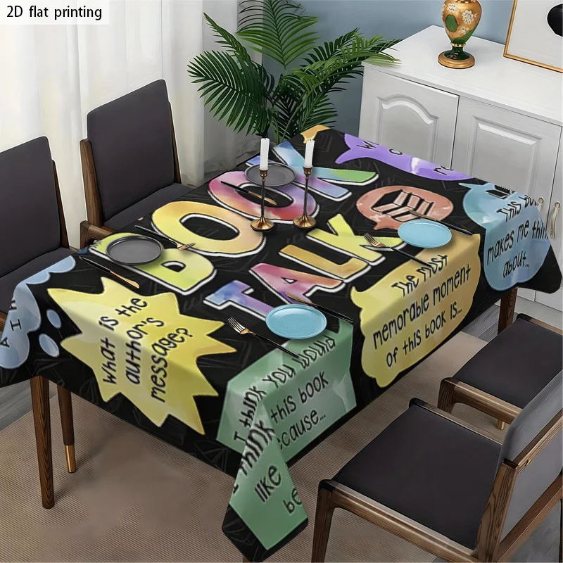 Funny Book Lover Quote Tablecloth Waterproof Cafe Napkin Cover for Book Club Gathering Decor