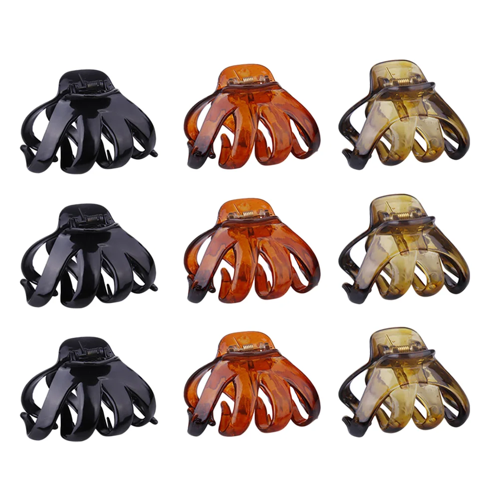 

9 Pcs Hairpin Plastic Shark Barrette Clips for Octopus Claw Tie Tool Clamp Women's Claws