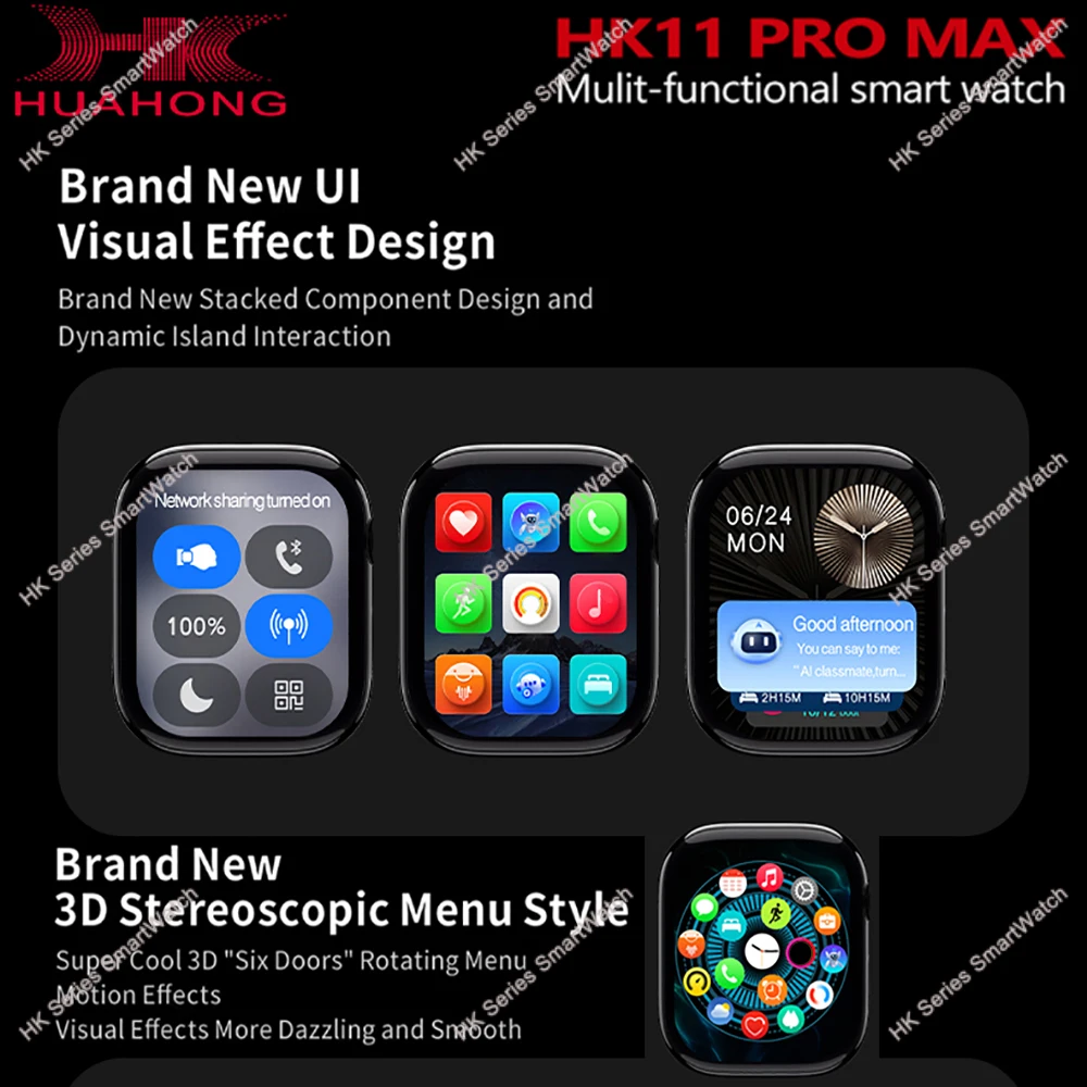 2025 HK11 PRO MAX SmartWatch السلسلة الأصلية 11 AI ROBOT AMOLED NFC البوصلة GPS 4GB ألبوم محلي شبكة الموسيقى الرجال امرأة ساعة