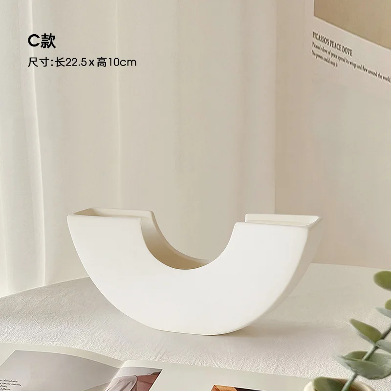 Vaso de cerâmica embrião simples, ornamento ins wabi, nicho de vento arenoso, sentido de alta qualidade, arranjo de flores para sala de estar, varanda, tv
