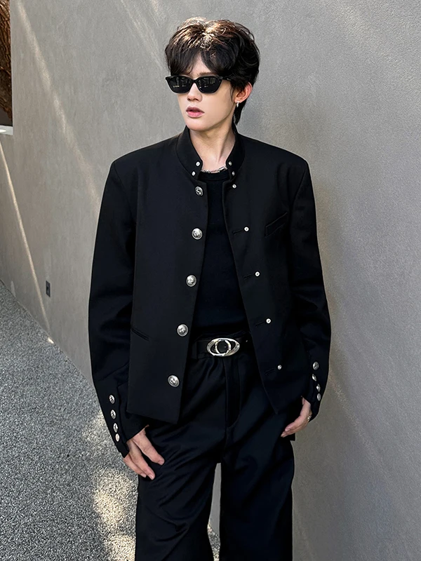 

TANGZ Studio Men's Tailored Jaet Multi-Metal Bule Pad oulder Sle Chinese New Sle Spring Autumn Long Sve Outerwear