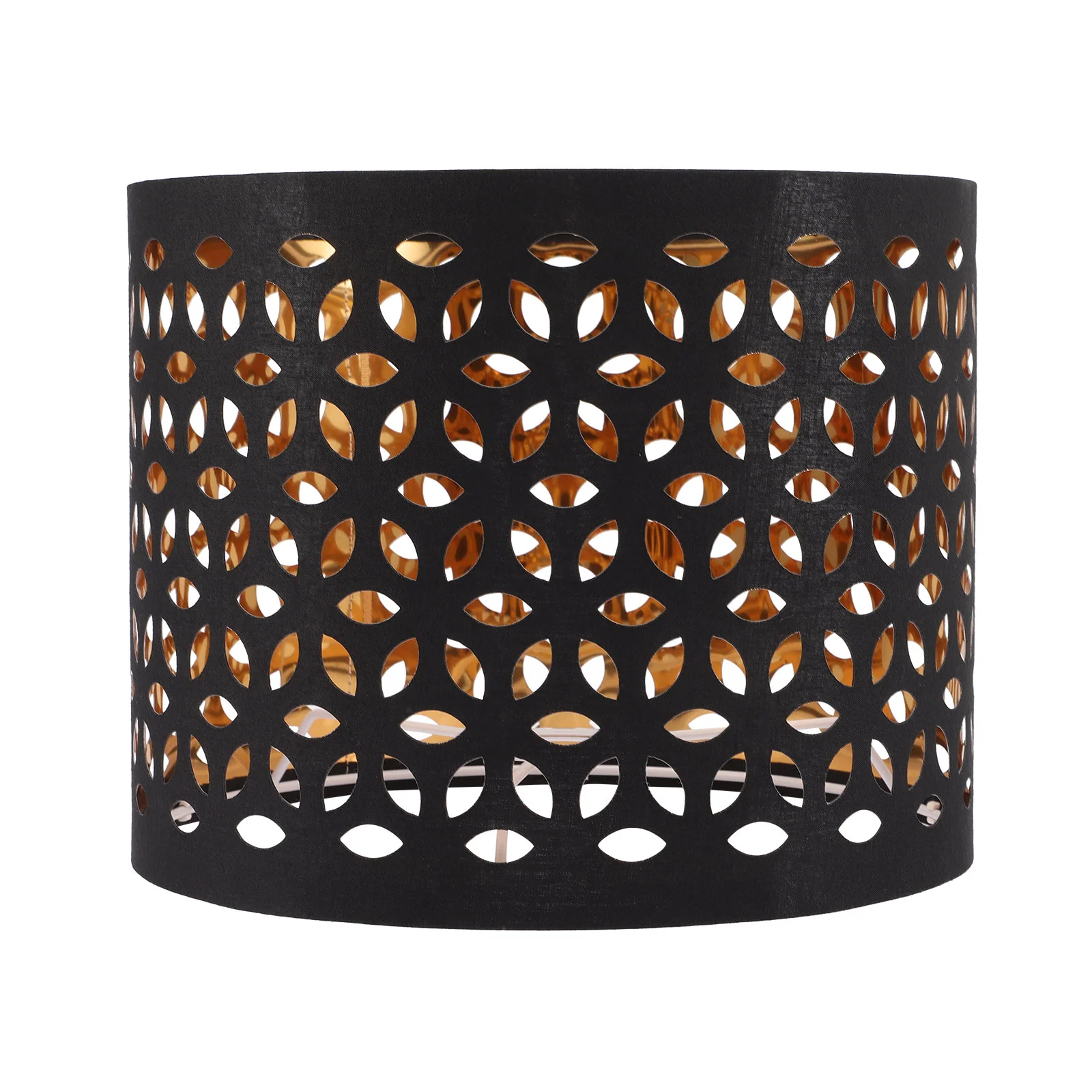 Lampshade Hollow-out Cloth Fabric Light Table for Desk Chandelier Bulb Black Pendant