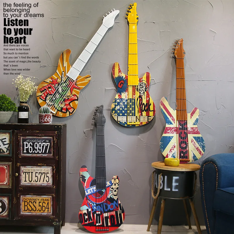 Guitar wall decorations, home decorations, café wall decorations, bar wall hangings