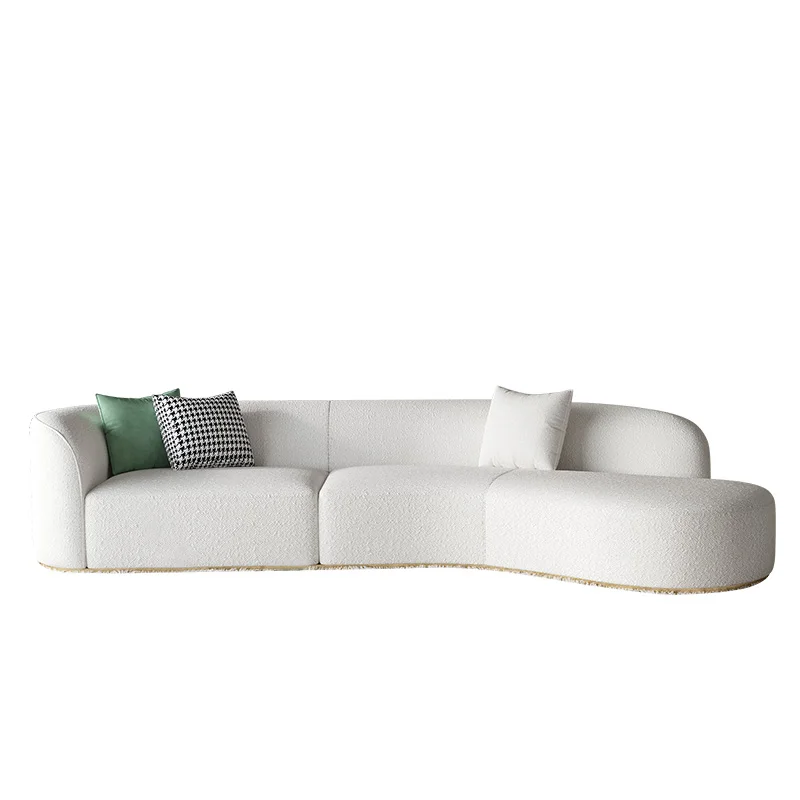 

home sofa set furniture couches luxury living room minimalist white nordic modern boucle couch fabrics semi round