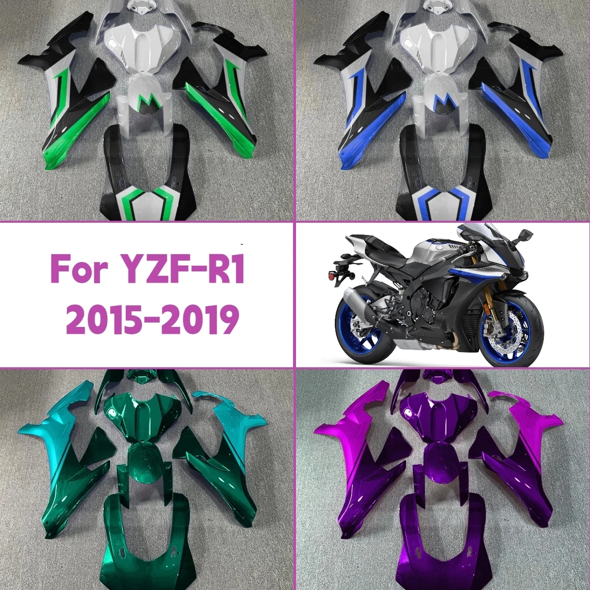 Fit for 2015-2019 Yamaha YZFR1 Motorcycle Fairing Kit Injection Molded Parts 15-19 YZF R1 Custom Hot Style Fairings