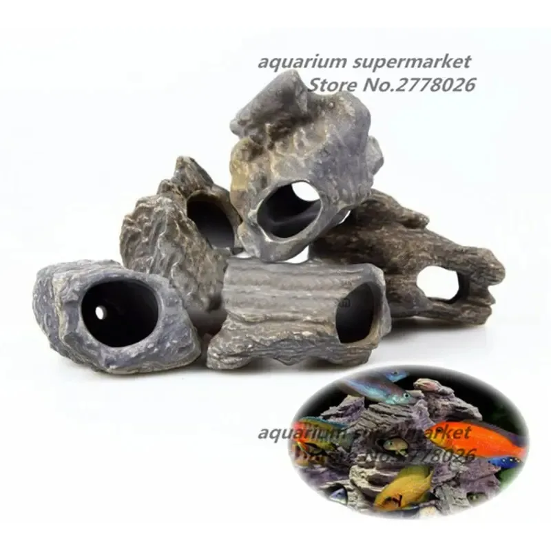 MF CICHLID STONE Ceramic Aquarium Rock Cave decor for Aquarium Fish Tank