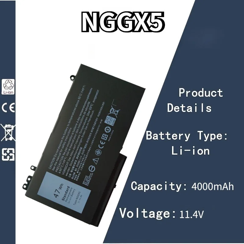 

Совершенно новые аккумуляторы для ноутбуков NGGX5 11,4 В, 4000 мАч для DELL LatitudeE5270 E5470 M3510 E5570 E5550 E5570 JY8D6 954DF 0RDRH9