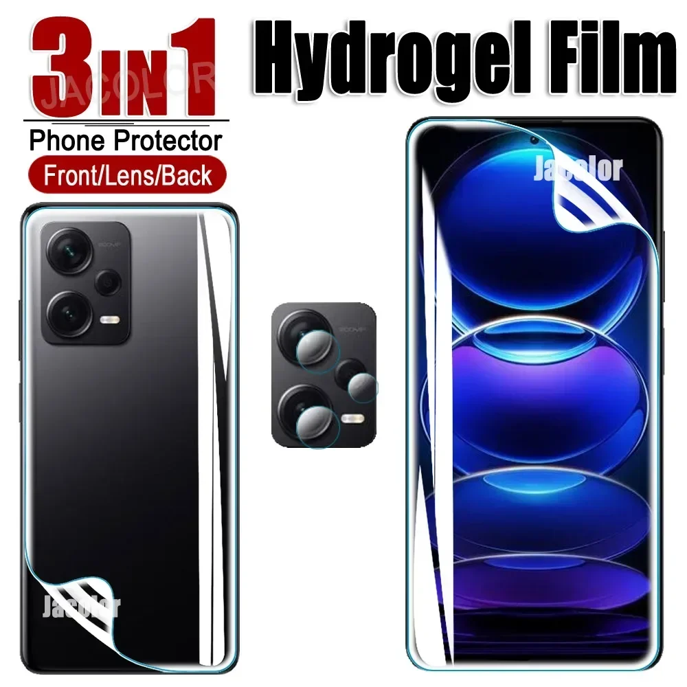 

3 IN 1 Hydrogel Film For Redmi Note 12S 12 S 4G Pro 5G Speed Plus Turbo For Redmi Note12S 5 G Back Camera Glass Screen Protector