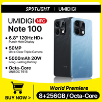 [World Premiere]UMIDIGI Note 100 Android 14 Smartphone 8GB 256GB/6GB 128GB 6.8”120Hz HD+ 50MP Camera 20W Charger NFC Dual SIM