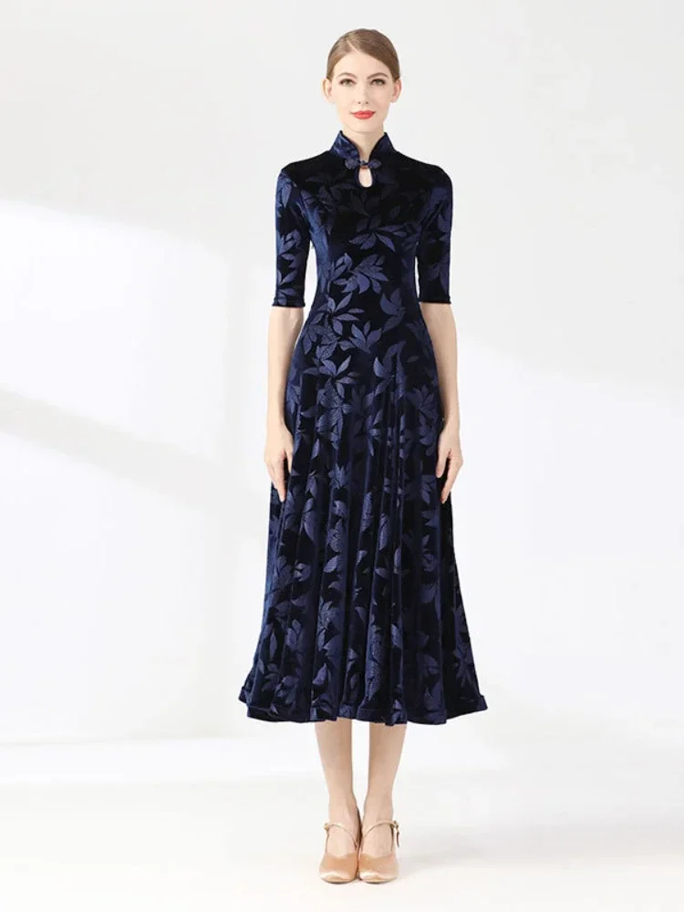 Abito da ballo da sala Cheongsam Abiti da esercizio Gonna da ballo di flamenco Valzer Tango Foxtrot Abito da ballo Abito da competizione