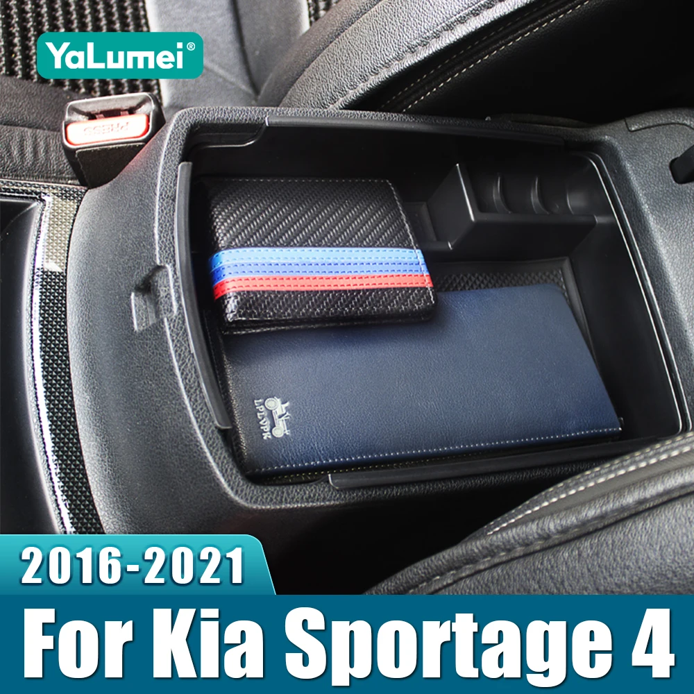 

Для Kia Sportage 4 QL 2016 2017 2018 2019 2020 2021 ABS автомобильный центральный подлокотник ящик для хранения органайзер крышка контейнера аксессуары