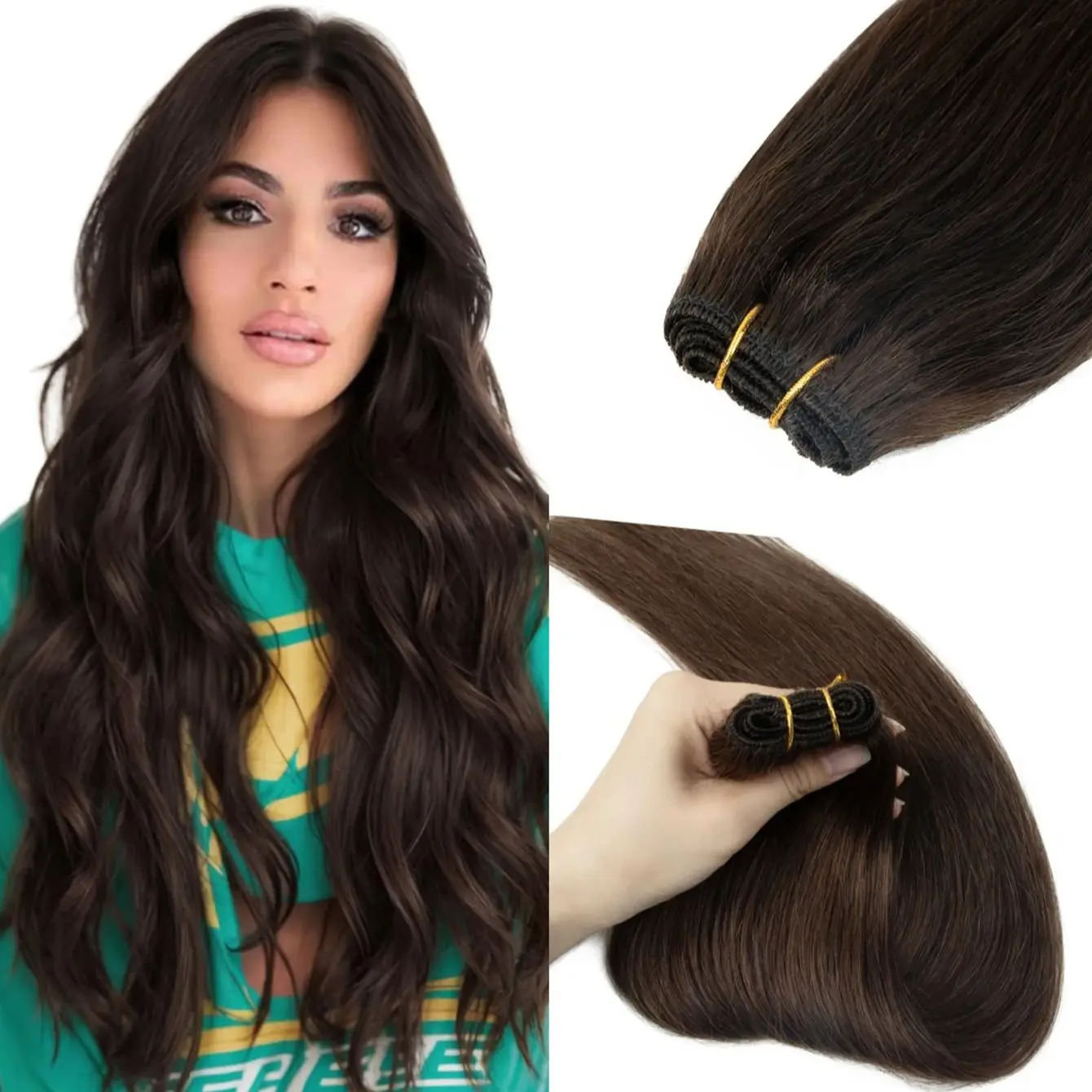 

Наращивание волос 50 г, натуральные человеческие волосы, двойная прядь, машинная вязка, 12-22 дюйма, Remy, полный объем