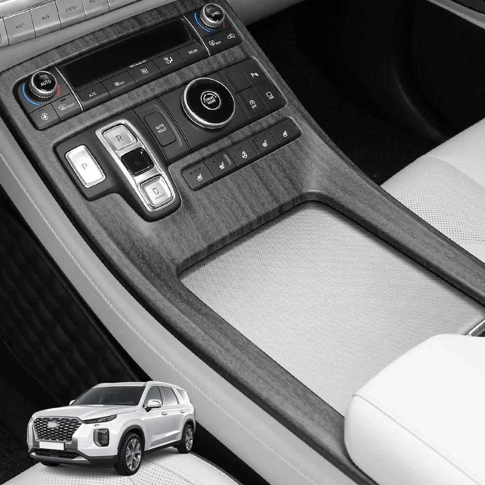 Fit For Hyundai Palisade 2020-2022 LHD Carbon Texture Central Console Cover Trim Interior Car Decor Styling Accessories