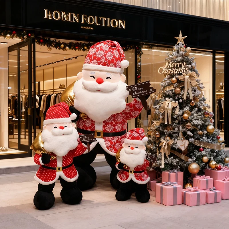 

60/80 см новая имитация мультяшного Санта-Клауса, плюшевая игрушка, мягкая аниме, плюшевая кукла, Рождественский домашний декор для вечеринки для детей, подарок на Новый год