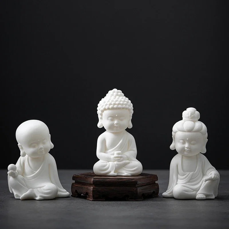 Zen Style Great Sun Tathagata Buddha Ornament Home Ceramic Buddha Statue Car Buddha Tea Pet Decoration Gift