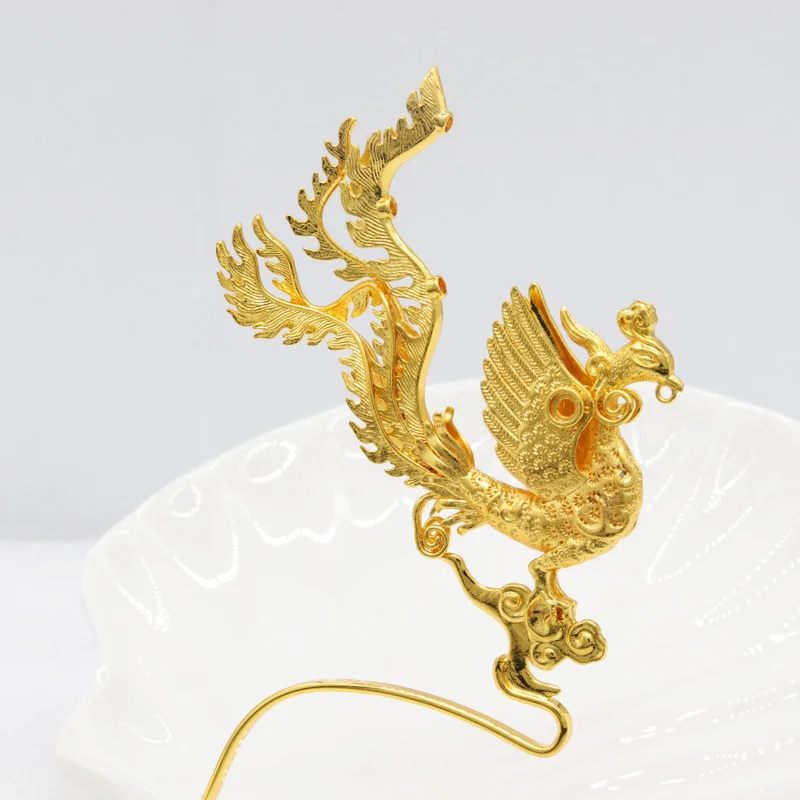 

Phoenix hairpin girl ancient method nine dragon nine phoenix gilt headdress vintage wedding wedding phoenix hairpin material