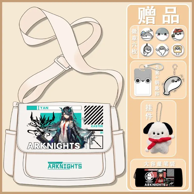 Game Anime Arknights Cos Texas Lappland SilverAsh Surtr W Etc. Unisex 2024 Simple Large Capacity Lightweight Crossbody Bag Gift