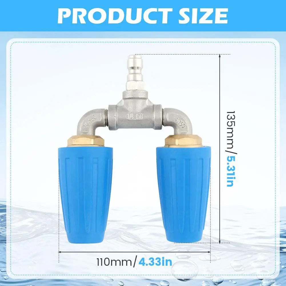 압력 와셔 듀얼 터보 깍지, 360 ° 회전 터보 깍지, 1/4 인치 퀵 커넥터, 2.0 오리피스 트윈 터보 깍지, 4-6 GPM