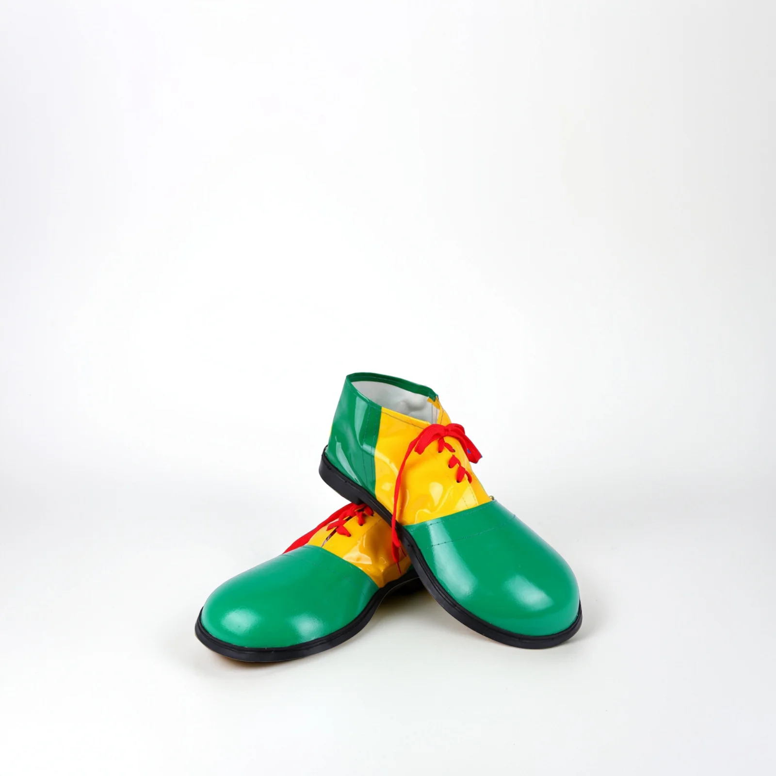 1Pair Clown Shoes Artificial Green Adjustable String Tie Comedy Clown Dress Up Shoes Unisex Adult Party Costume