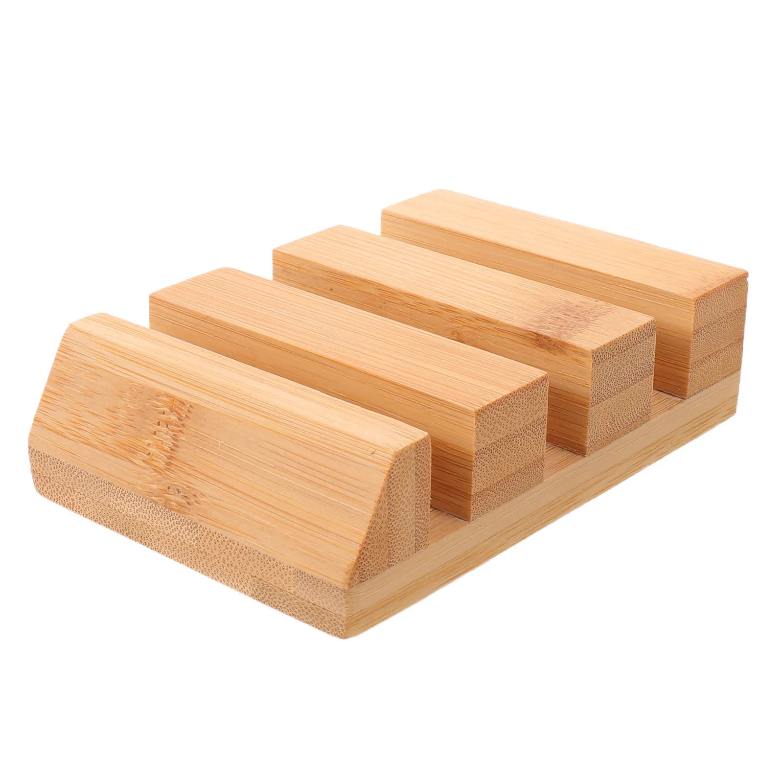 3 Slots Bamboo Cutting Board Rack Kitchen Counter Organizer Chopping Board Storage Holder Pan Bakeware Organizer Stand