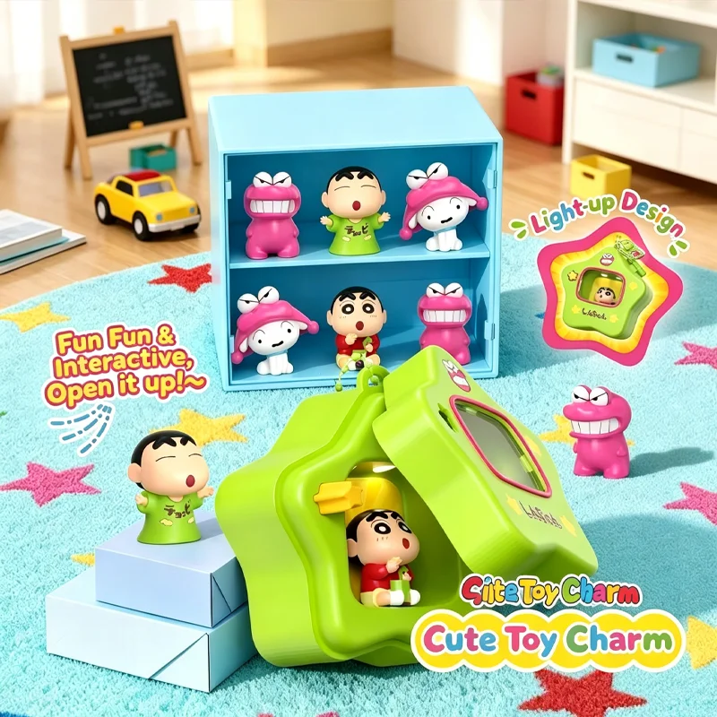 Crayon Shin-chan Leuchtendes Design Spaßiger Spielzeug-Rucksack-Anhänger Dekoration Stressabbau Kleiner Hänger für Boxen und Taschen