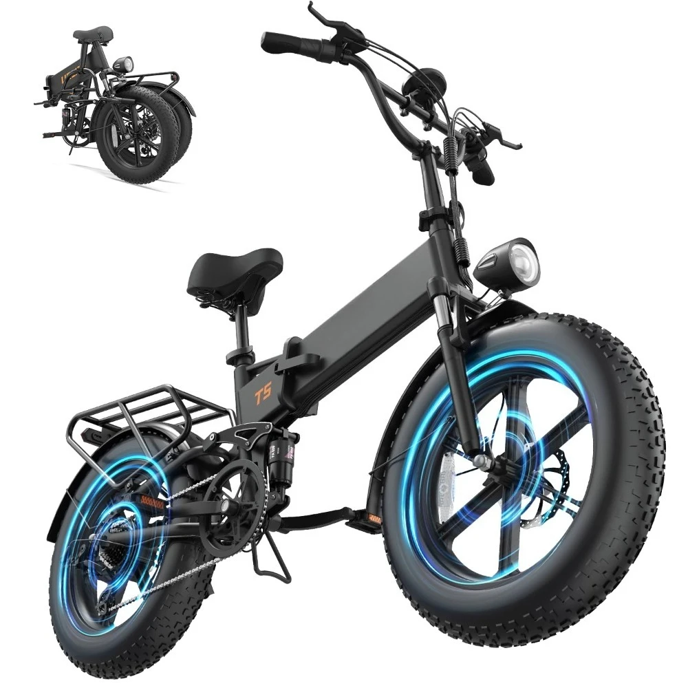 

Складной электровелосипед для взрослых, 48В 13Ач, шины 20"x4" Fat Tire, полная подвеска с четырехзвенной амортизацией, LED-фара, на заказ