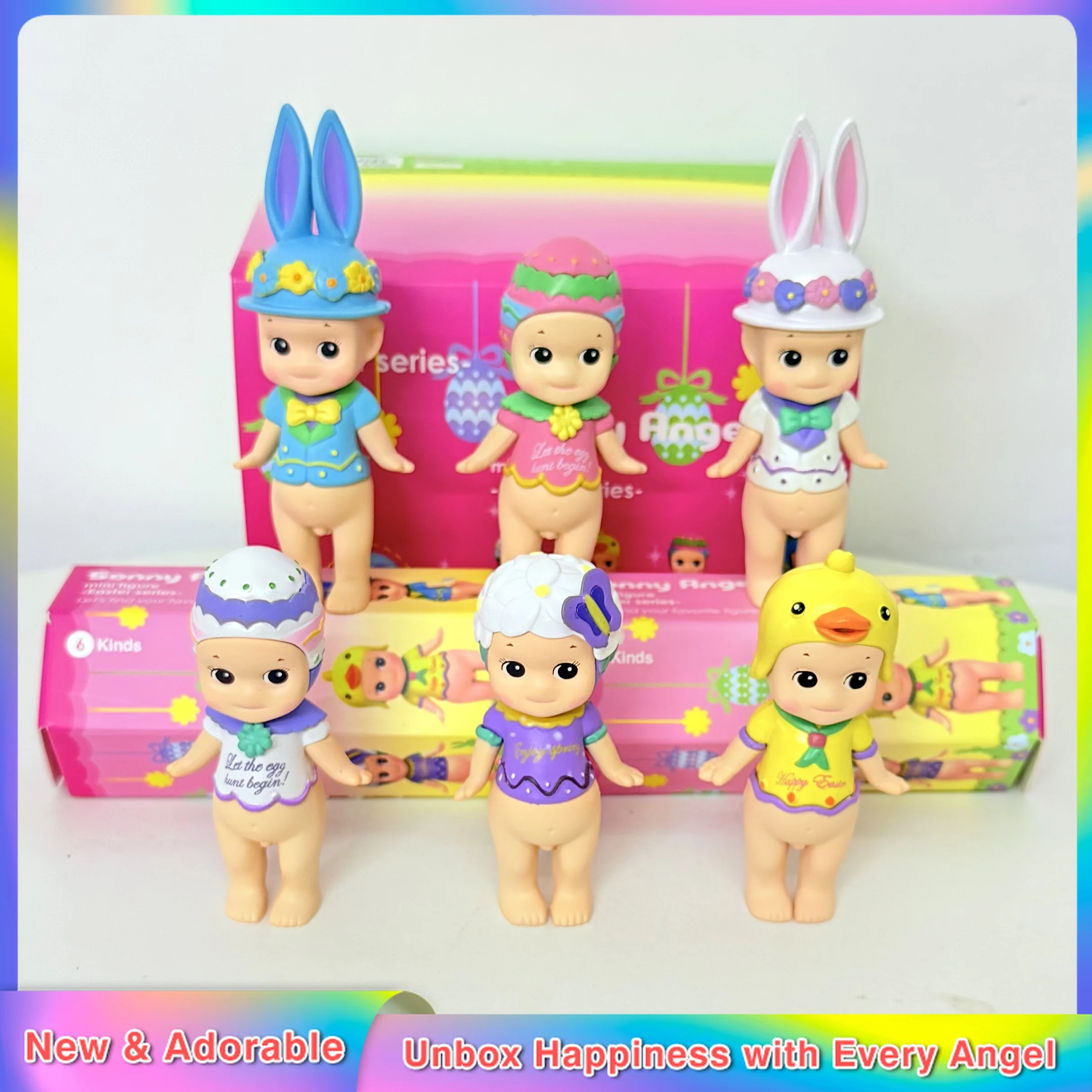 

6Pcs Box Sonny Angel Blind Box Easter Series Mini Anime Figures Cute Collectible Dolls Birthday Gifts for Kids Fans Home Decor