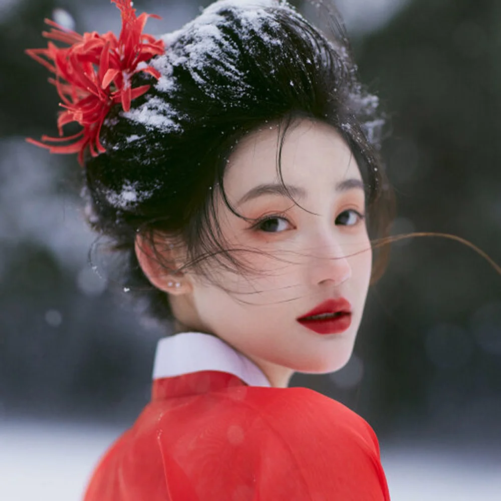 Feminino vermelho petúnia simulação flor headpiece grampo de cabelo vintage meninas chinês hanfu festa de casamento traje acessórios para o cabelo adereços